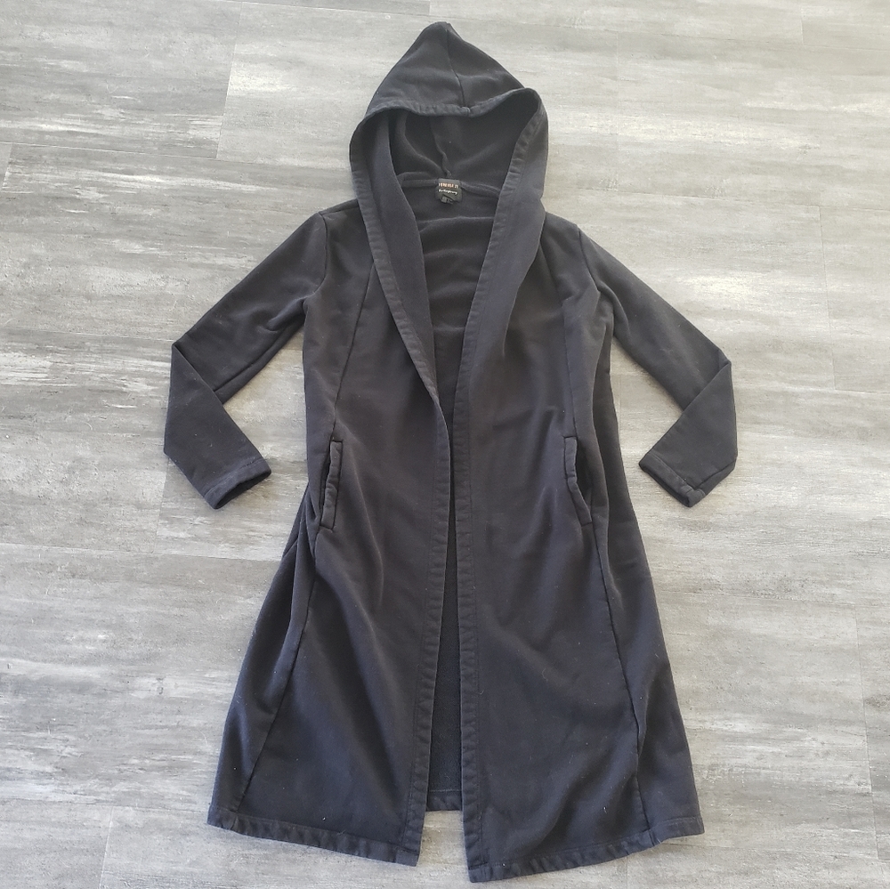Black Classic F21 Longline Hooded Trench